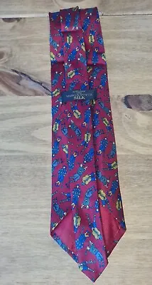 St Michaels Marks And Spencer Silk Mens Tie Golf Red Blue Yellow • £14.95