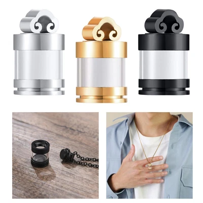 $7.84 • Buy Stainless Steel Glass Memorial Locket Pendant Jar Perfume Container Women Men