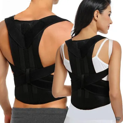 Medical Scoliosis Posture Corrector Spine Back Support Shoulder Brace Belt USPS • $19.42