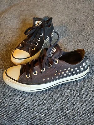 CONVERSE Chuck Taylor All Star Studs STUDDED Low Top Sneakers Black White 6 • $30.95