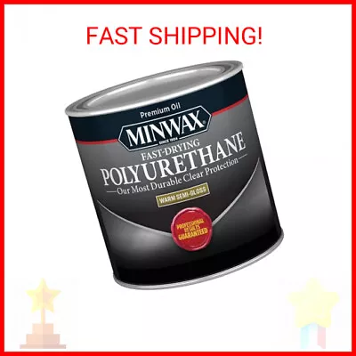 Minwax Fast Drying Polyurethane Protective Wood Finish Clear Semi-Gloss ½ Pint • $14.68