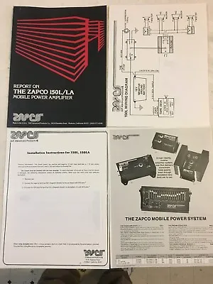 Zapco - 150 L/la Mobile Power Amp Set-up And Wiring Diagram - High Quality Copy • $12
