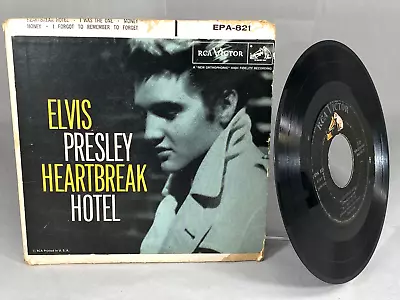 Elvis Presley Heartbreak Hotel 1956 Vinyl - 7” 45 RCA US EPA-821 Pic Sleeve • $3