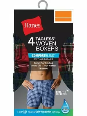 Hanes® Men's ComfortBlend Woven Boxers 4-Pack   TAGLESS    • $15.99