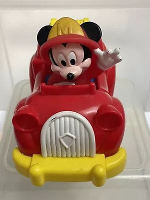Vintage Mickey Mouse Fireman Fire Truck Battery 1993 Mattel Disney Unique Red • $7.77