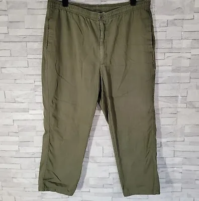 Mens PEGASUS Trousers Green Drawstring Comfort Elastic Waist 44 Leg 27 Casual  • $15.53