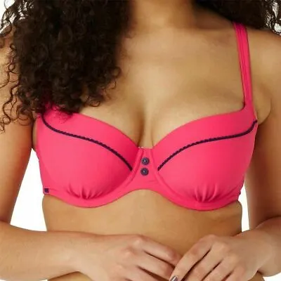 Panache Cleo Lucille Bikini Top Size 28E Underwired Balcony Coral Pink CW0192 • £12.89