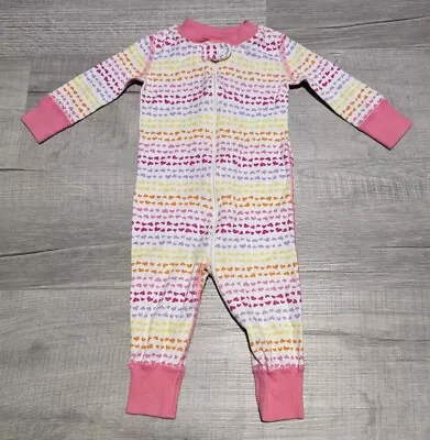 Hanna Andersson 60cm One Piece Zipper Pajamas Valentine Hearts 3-6 Months • $12.99