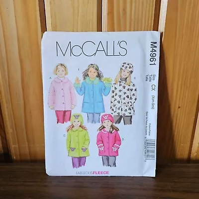 McCalls Sewing Pattern M4961 Children Kids Coat Jacket Hat Sizes XS S Uncut FF • $9.99