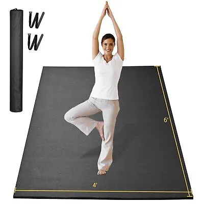 Extra Large Exercise Mat 6'x4'x6 Mm PVC Thick Workout Mats For Home Gym Flooring • $90.99