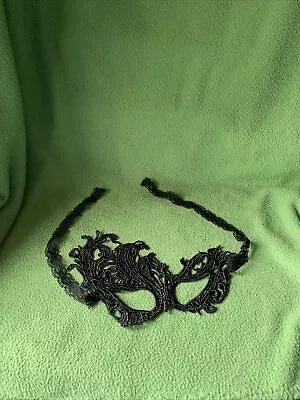 Black Lace Sexy Halloween Eye Mask Fancy Dress Costume Masquerade  Party Gothic • £3.99