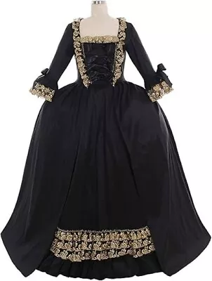 Womens Queen Marie Antoinette Rococo Ball Gown Gothic Victorian Dress Black -M • $94.95