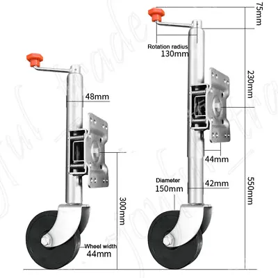 6  Trailer Jockey Wheel Swivel Swing Up 500kg 1000LBS U Bolts Caravan Boat Car • $57.55