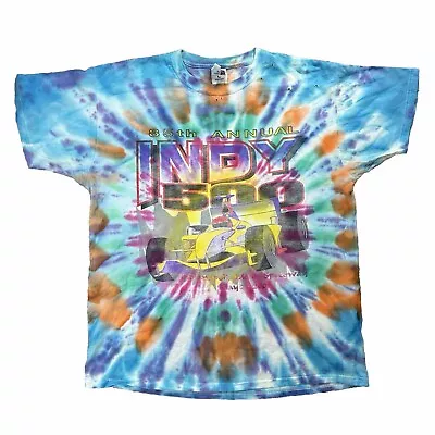 Vintage Indianapolis INDY 500 85th Race Tie Dye Graphic T-Shirt Size XL 2002 • $22