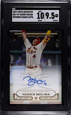 🔥2023 Topps Definitive Yadier Molina Defining Images Auto Cards SGC 9.5 POP 1 • $300