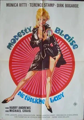 MODESTY BLAISE German A1 Movie Poster MONICA VITTI TERENCE STAMP BOB PEAK 1966 • $200