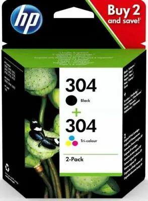 £25.89 • Buy Original HP 304 Black & Colour Ink Cartridges - DeskJet 3700 Printers INDATE Box