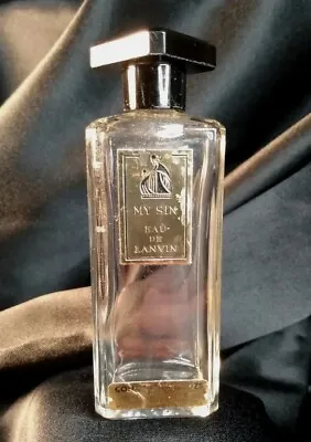 Vtg MY SIN EAU DE LANVIN Perfume Glass Bottle EMPTY 1.5oz  • $24