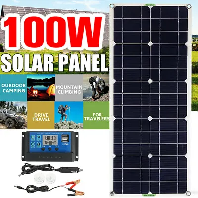 100W Solar Panel Kit 12V Battery Charger + 100A Controller RV Trailer Camper Van • £42.48