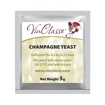 VinClasse Champagne / Sparkling Wine Yeast - 5g Sachet - Ideal For Elderflower • £2.07