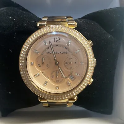 Michael Kors Parker Tortoise Acetate And Rose Gold-Tone Watch • $30