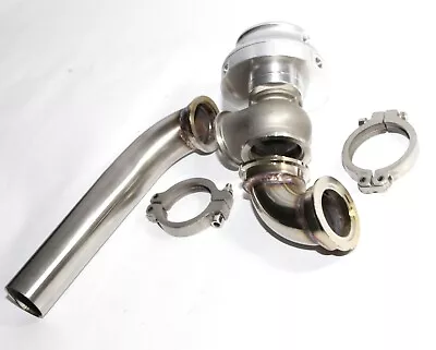 $95 • Buy SILVER External 38MM V-band Wastegate+Exhaust Dump Tube Pipe+90Deg Elbow Adapter