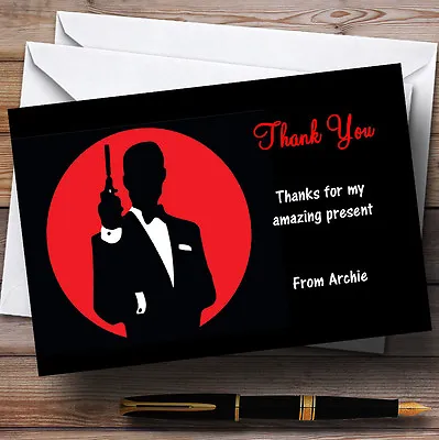 James Bond Special Agent Personalised Party Thank You Cards • £9.99