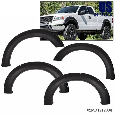 FIT FOR 2004-08 FORD F150 TEXTURED POCKET RIVER STYLE BOLT On FENDER FLARES 4PCS • $79.80