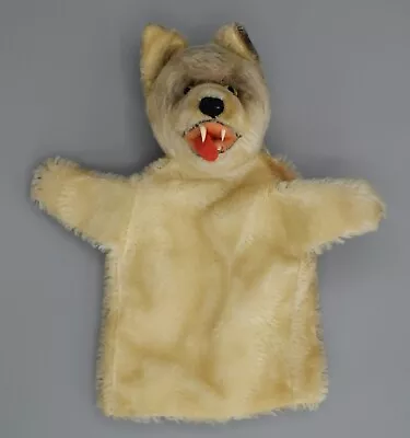 Vintage 9  Steiff #031700 LOOPY Wolf Dog Husky Mohair Plush Hand Puppet 1960s • $26