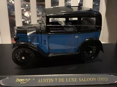 Ricko 1/18 Scale Diecast 32130 - 1932 Austin 7 Deluxe Saloon Blue/black • $99.56