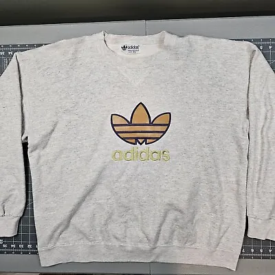 Vintage 90s Adidas Sweatshirt XL USA Made Trefoil Streetwear Soccer Skater Y2K  • $35