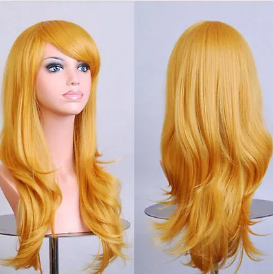 70cm Long Curly Wigs Cosplay Costume Anime Hair Halloween Full Wavy Party Wig • $9.99