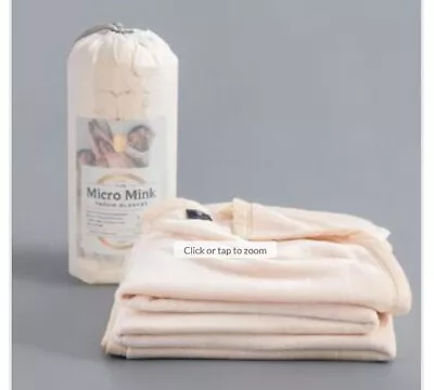 Fair Peak Micro Mink Throw Blanket Twin Size Ivory Cream 59“ X 79“ Washable SOFT • $17.99