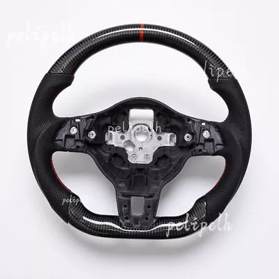 Real Carbon Fiber Flat Customized Sport Steering Wheel For VW Golf GTI MK6 Jetta • $479