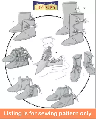 SEWING PATTERN Women Men Teen Historical Shoes Medieval Reneaissance Boots 5233 • $9.49