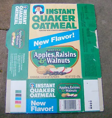 RARE Vintage 1980s INSTANT QUAKER OATMEAL Box Breakfast Cereal OLD FOOD Snacks • $85