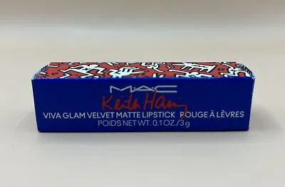 MAC Keith Haring Viva Glam Velvet Matte Lipstick Canal Blue 0.1 Oz/3g New In Box • $25