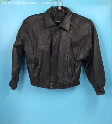 VTG 90s Wilsons Leather Jacket Mens XL Thinsulate Bomber Aviator Biker Black • $14.99