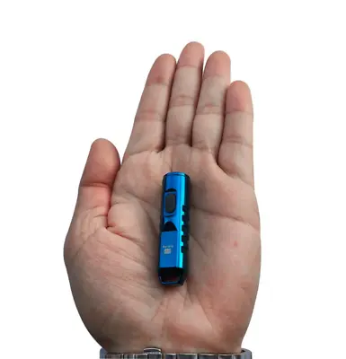 A2 550 Lm Mini Keychain Rechargeable Flashlight Less Than 1oz RovyVonPVD Blue • $39.95