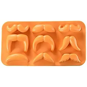 FON-10001 Moustache Variety Ice Cube Tray 6.75' X 3.60' X 0.73' Orange • $19.84