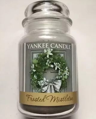 YANKEE CANDLE FROSTED MISTLETOE 22 Oz. LARGE JAR HOLIDAY SCENT HTF • $32.99