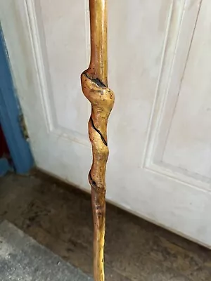 54” Vintage Walking Cane Stick Vine Twisted Wood Hiking Handcrafted Folk Art • $52.50