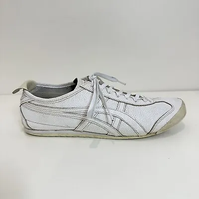 Onitsuka Tiger Asics Men US 11 Mexico 66 1183A477 White/White Leather Uppers GUC • $49.95