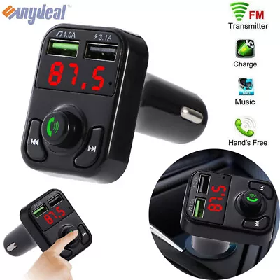 Car Wireless Bluetooth FM Transmitter MP3 Player USB Car Charger Adapter UK • £5.79