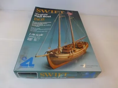 1982 Swift Virginia Pilot Boat 1805 Wood Model Kit 1:50 Scale Partial Built Good • $9.99