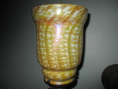 $1684.51 • Buy Quezal Art Glass Shades Large 3 1/4 Inch Fitters Highly Decorated Zipper Pattern