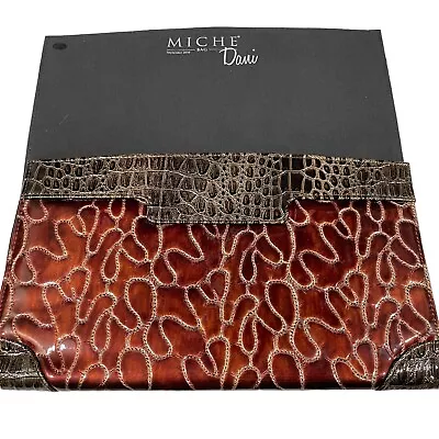 MICHE Dani Classic Shell Cover RETIRED Faux Croc Browns NEW In Packaging • $14.87