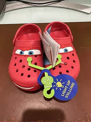 Crocs Kids Lightning Mcqueen Clogs Cars Shoes Crocband Size 12C Light Up C12 • $70