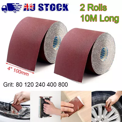 2pcs 10M Sand Rolls Sandpaper Emery Cloth Woodworking Sanding Paper 80-800 Grit • $31.52