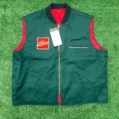 1997 Coca Cola Men's Vintage Work Vest Green Red Size XL • $24.99